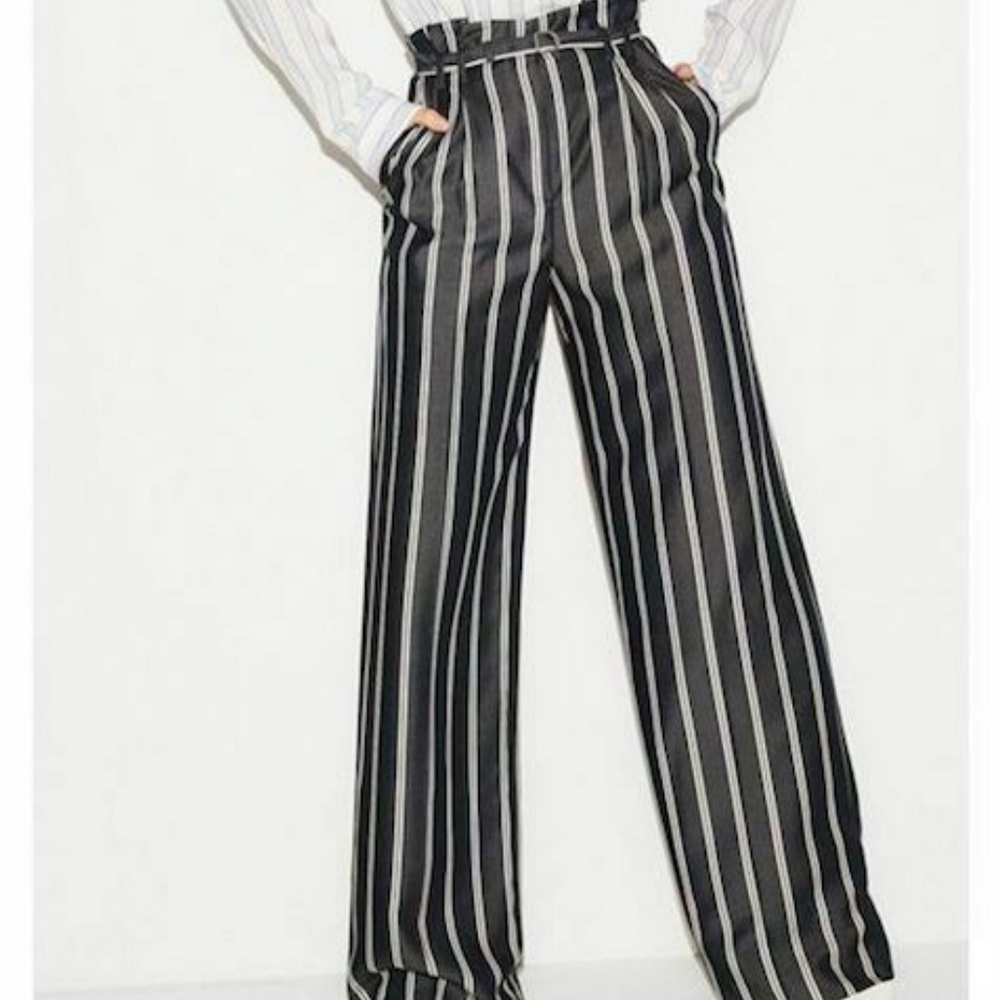Express High Rise Blue Paperbag Pants Size 6